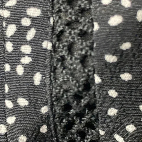 LOFT WOMENS SIZE 8 PETITE BLACK DRESS WHITE DOT DESIGN SIDE ZIP CROCHET - Picture 4 of 15